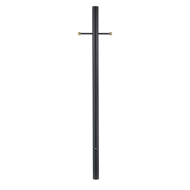 C Cattleya 84" Matte Black Aluminum Outdoor Pole, Direct Burial for Post Lamp Head - Matte-Black