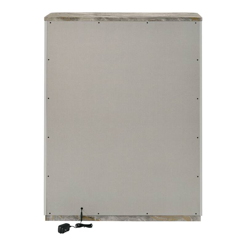 Furniture of America Sherri Modern 6-Piece Light Grey Solid Wood Kids Platform Bedroom Set with LED