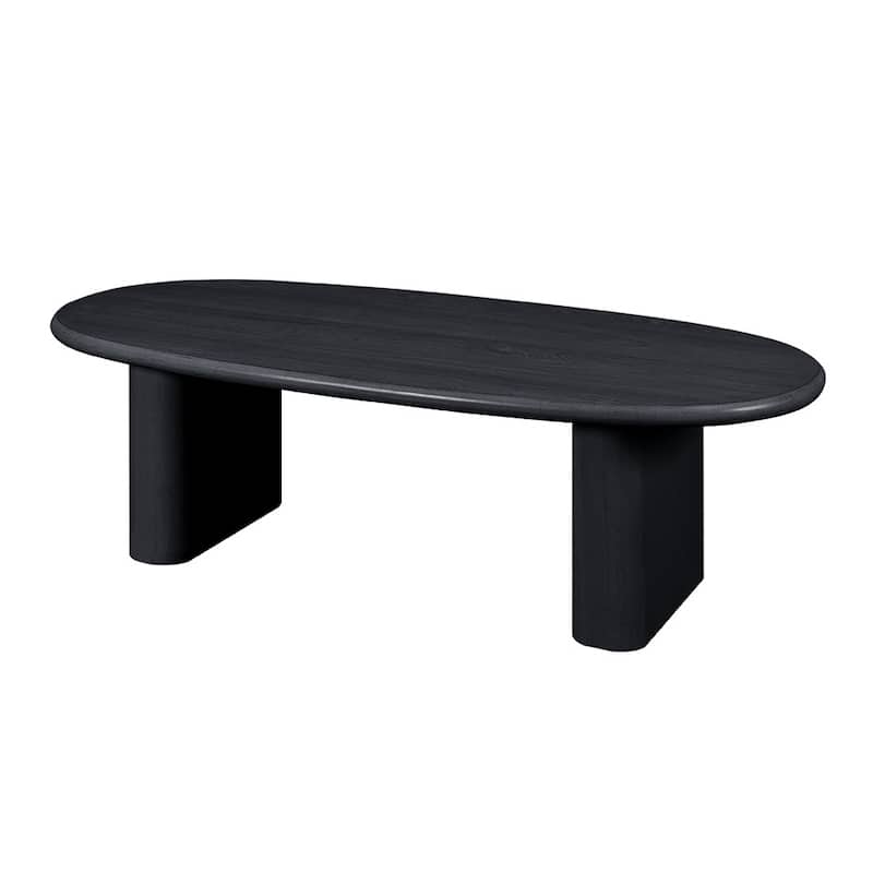51'' Coffee Table For Small Living Spaces Wooden Side End Table Stable Functional Center Table Farmhouse Coffee Table - Antique Black