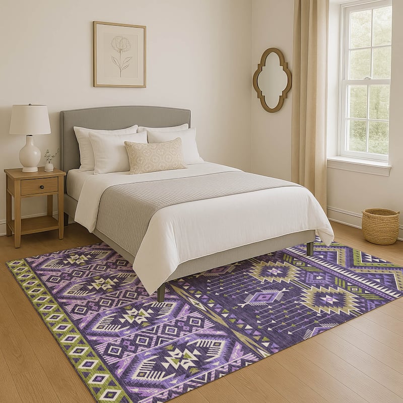 Premium Washable Super Soft Global Inspiration Mayfield Rug - Purple - 8' x 10'