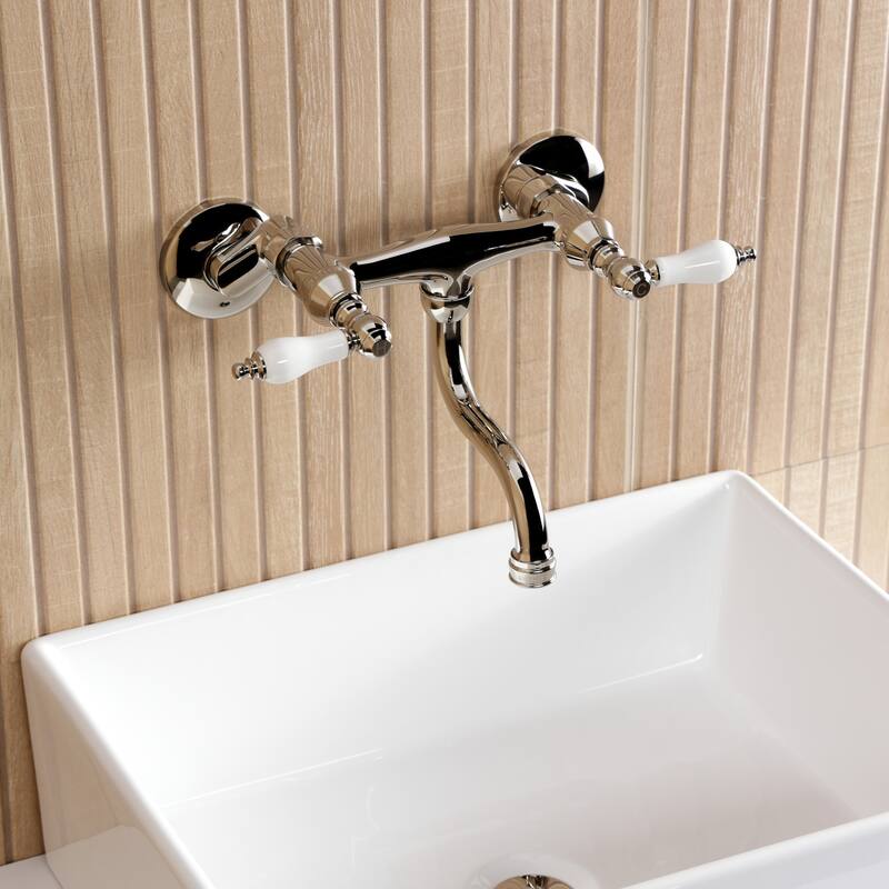 Kingston Brass Kingston Two-Handle 2-Hole Wall Mount Bathroom Faucet