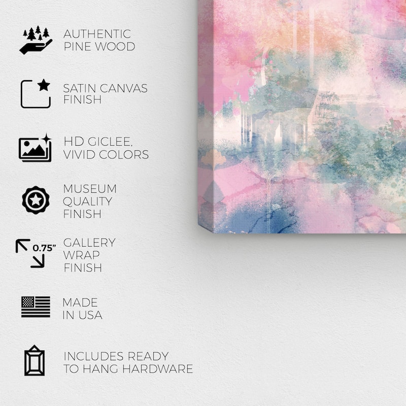 Wynwood Studio Abstract Sancerre Pink and Light Pink Modern & Contemporary Wall Art Canvas Print