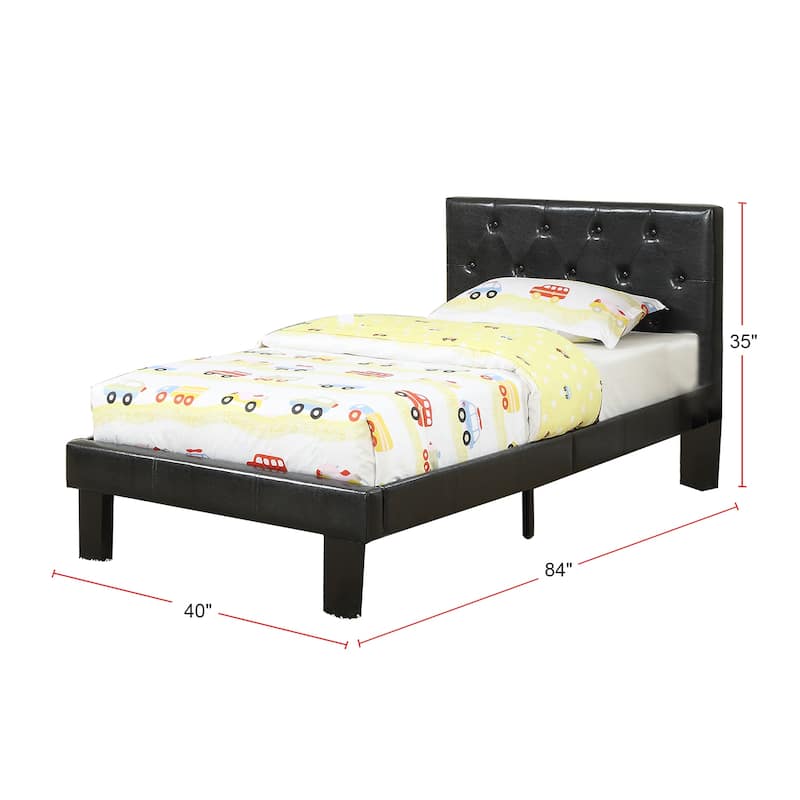 Faux Leather Upholstered Full Size Bed