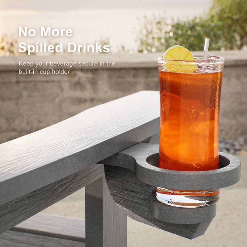 Glider Adirondack Patio Chair, 3-Position Adjust Smooth Motion Chair