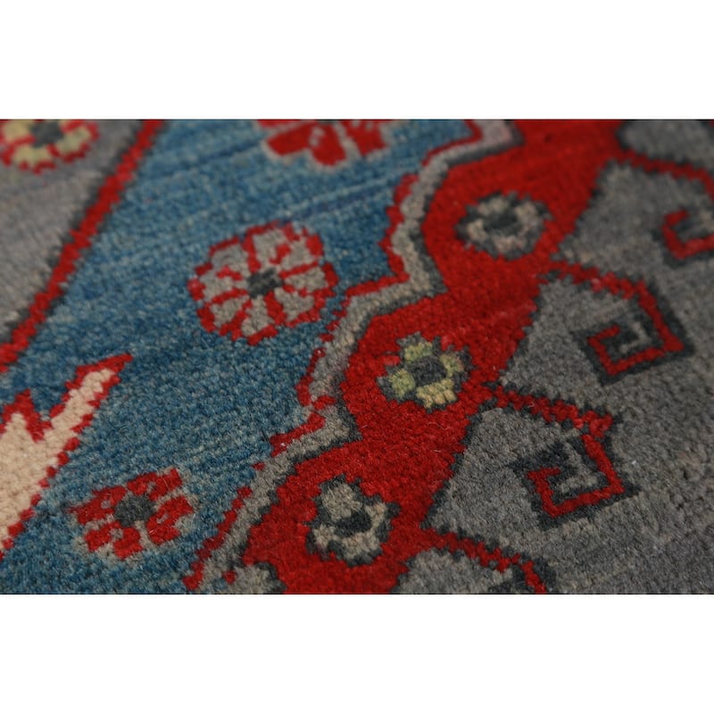 Hand Knotted Oriental 100% Wool Carpet Traditional Medallion Greys & Charcoal Kazak Area Rug - 10' 6'' X 7' 11''