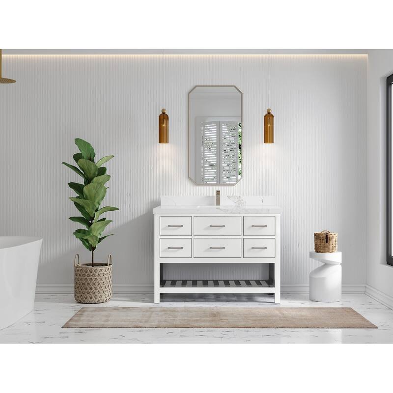 Willow Collections 48 in. W x 22 in. D Parker Single Sink Bathroom Vanity with Countertop