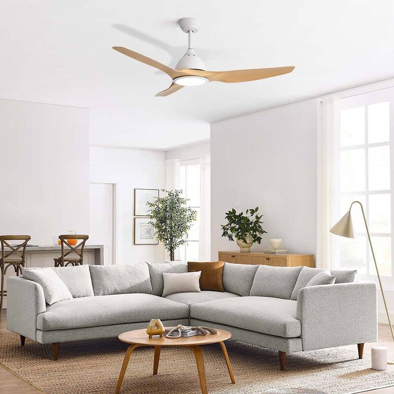 52 Inch Smart Ceiling Fan with Light Dimmable LED Ultra Quiet DC Motor for Large Rooms