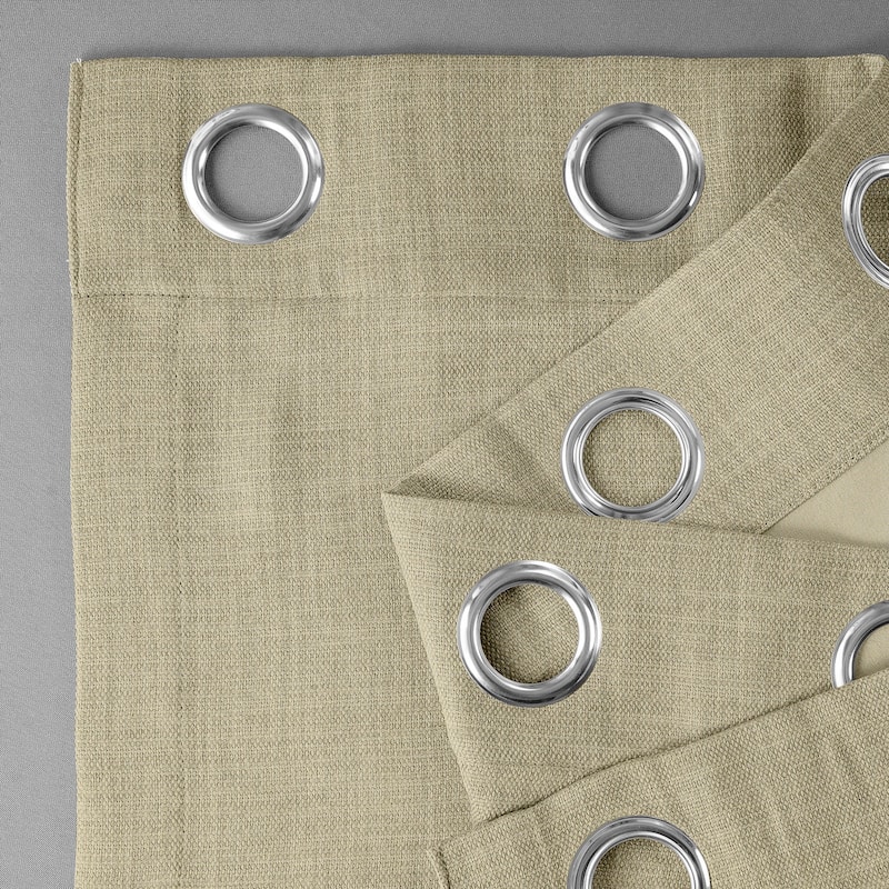 Exclusive Fabrics Faux Linen Grommet Room Darkening Curtain (1 Panel)