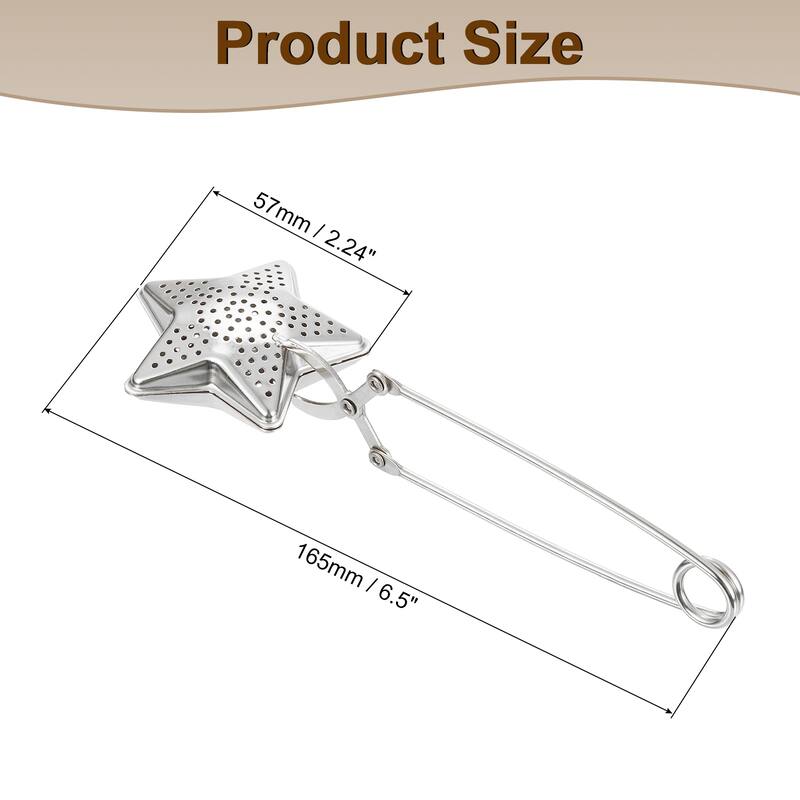 1 Pcs Star Snap Tea Ball Infuser, Tea Strainer, Fine Mesh Tea Steeper - Silver