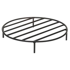 Round Steel Outdoor Fire Pit Wood Grate by Sunnydaze Decor - Black