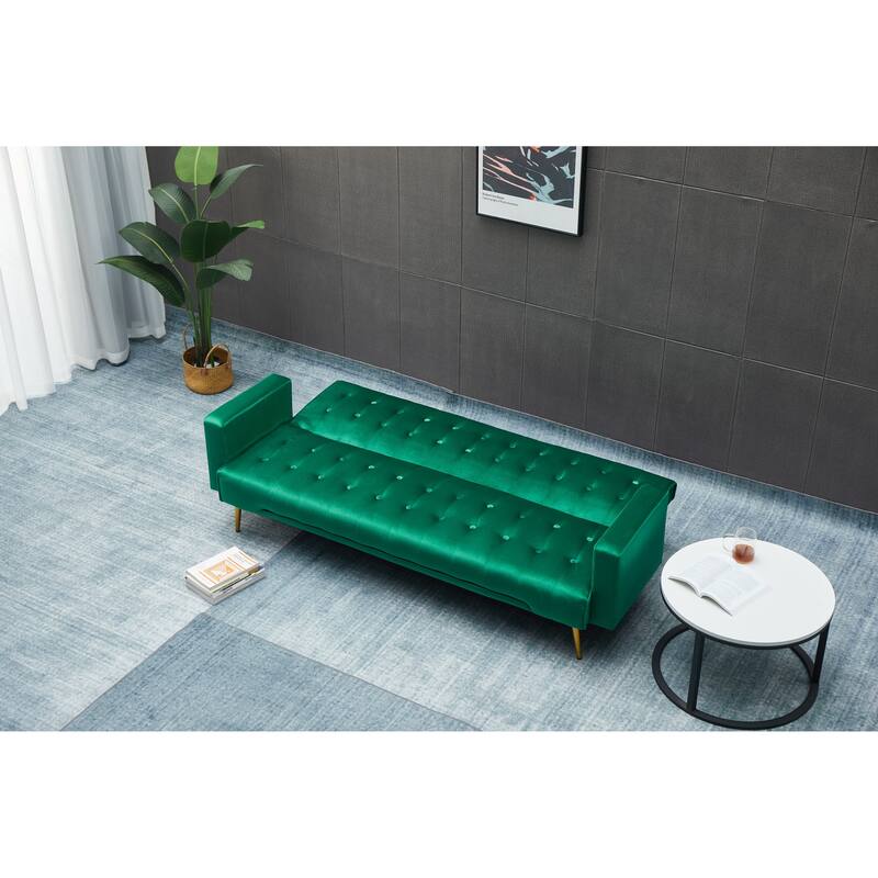 Green Solid Wood + MDF Sofa Bed for Small Spaces