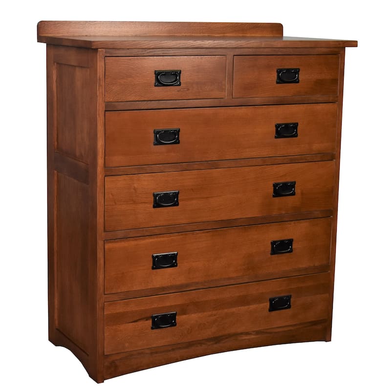 Mission Quarter Sawn Oak 6 Drawer Dresser - Michael's Cherry - Cherry - 6-drawer