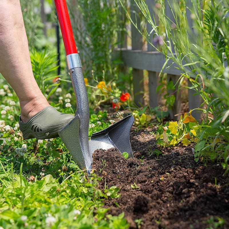 ROOT ASSASSIN 60-Inch One Shot Garden Shovel, Red/Grey