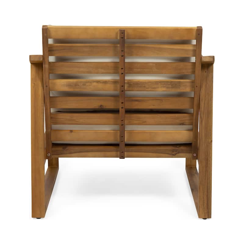 Samwell Outdoor Acacia Club Chairs w/ Water-resistant Cushions (Set of 2) by Christopher Knight Home