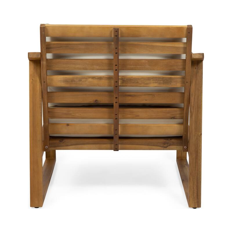 Samwell Outdoor Acacia Club Chairs w/ Water-resistant Cushions (Set of 2) by Christopher Knight Home
