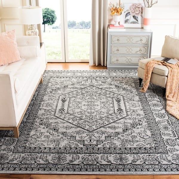 slide 2 of 190, SAFAVIEH Adirondack Cheyenne Rustic Oriental Medallion Rug 10' x 14' - Silver/Black