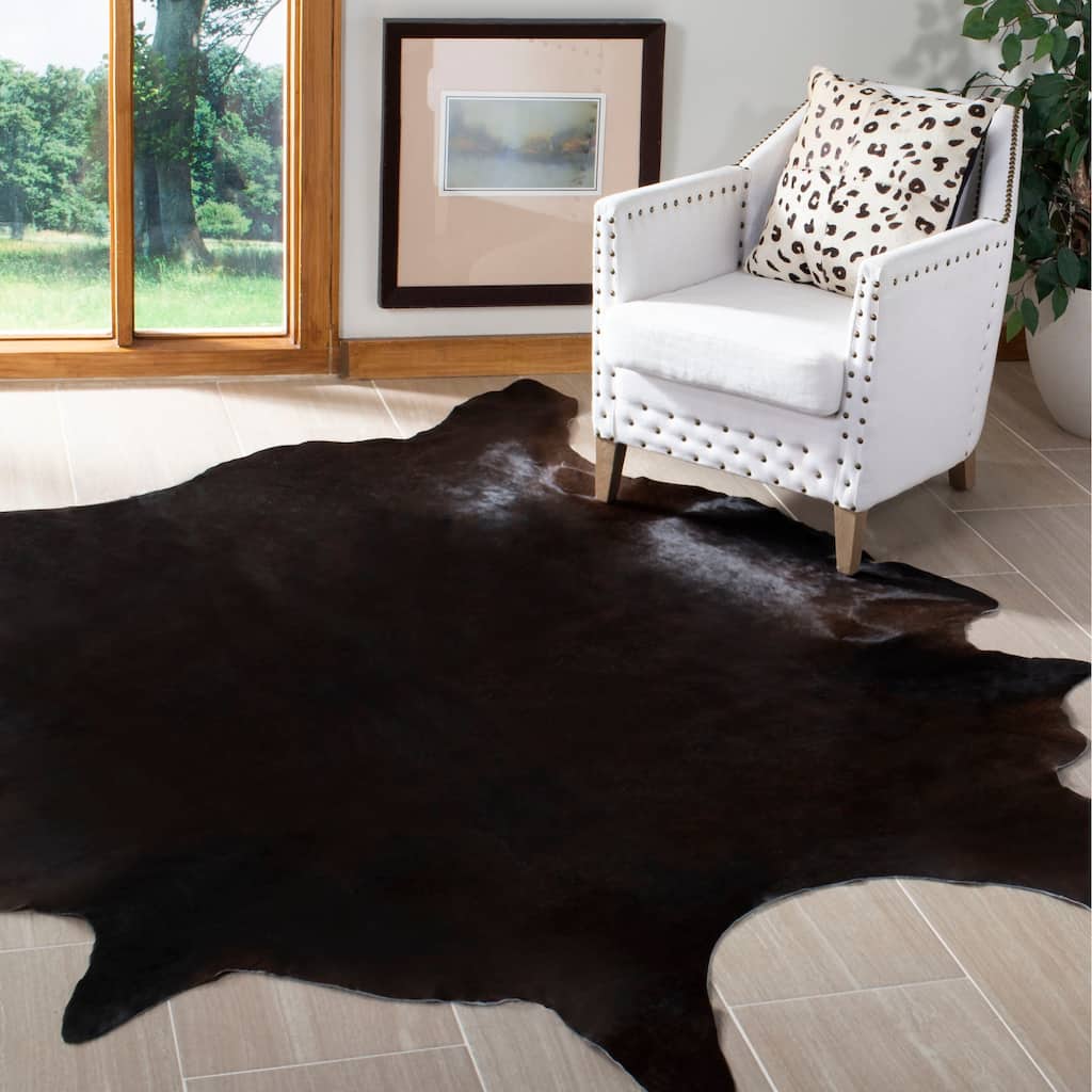 SAFAVIEH Handmade Cow Hide Lorean Cabin & Lodge Leather Rug