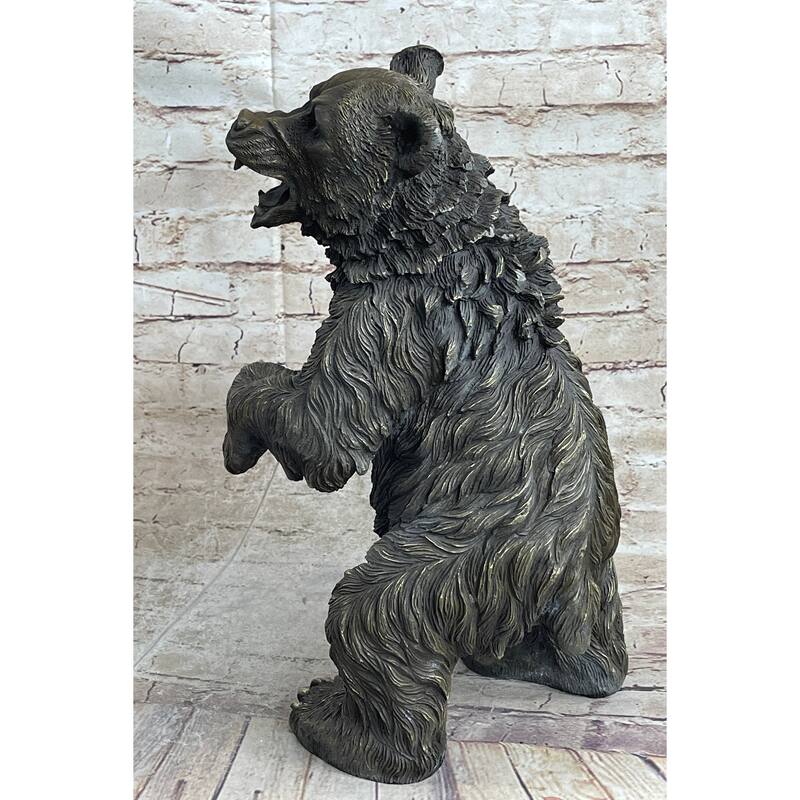 Standing Bear Bronze Metal Statue Sculpture Decor Collectible Figure 17 Inches X 9 Inches