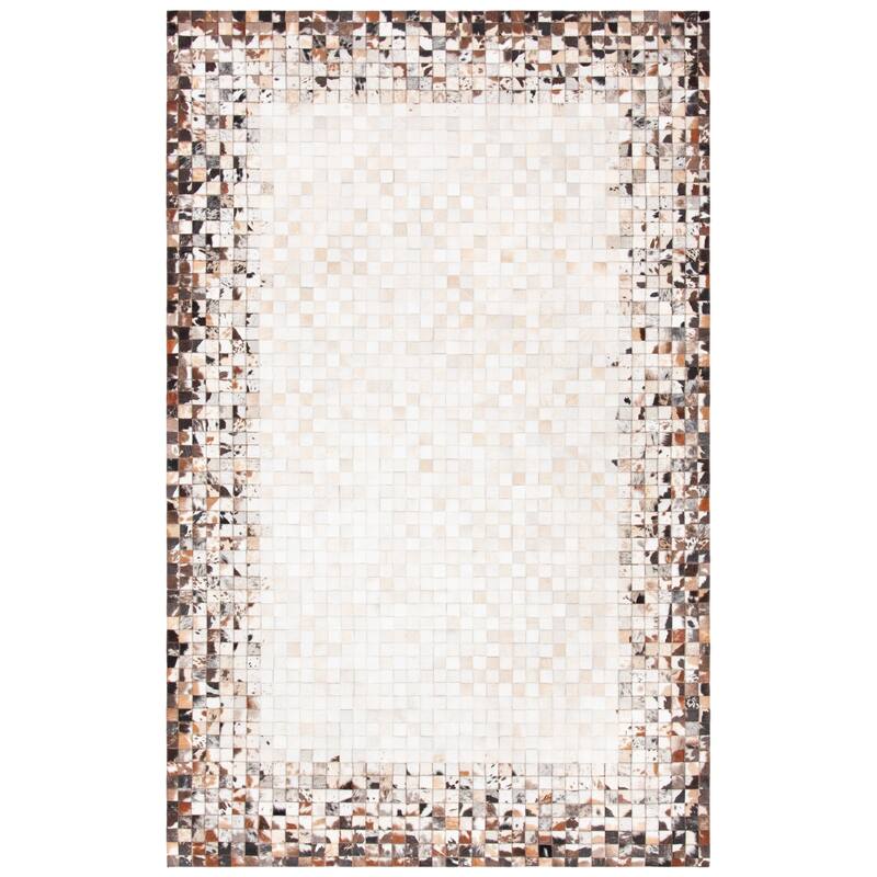 SAFAVIEH Handmade Studio Leather Mistie Natural Hide Leather Rug