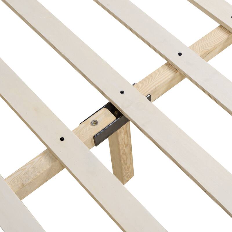 Queen Wingback Upholstered Platform Bed Frame - Polyester Fabric, Foam Fill, Stylish & Supportive