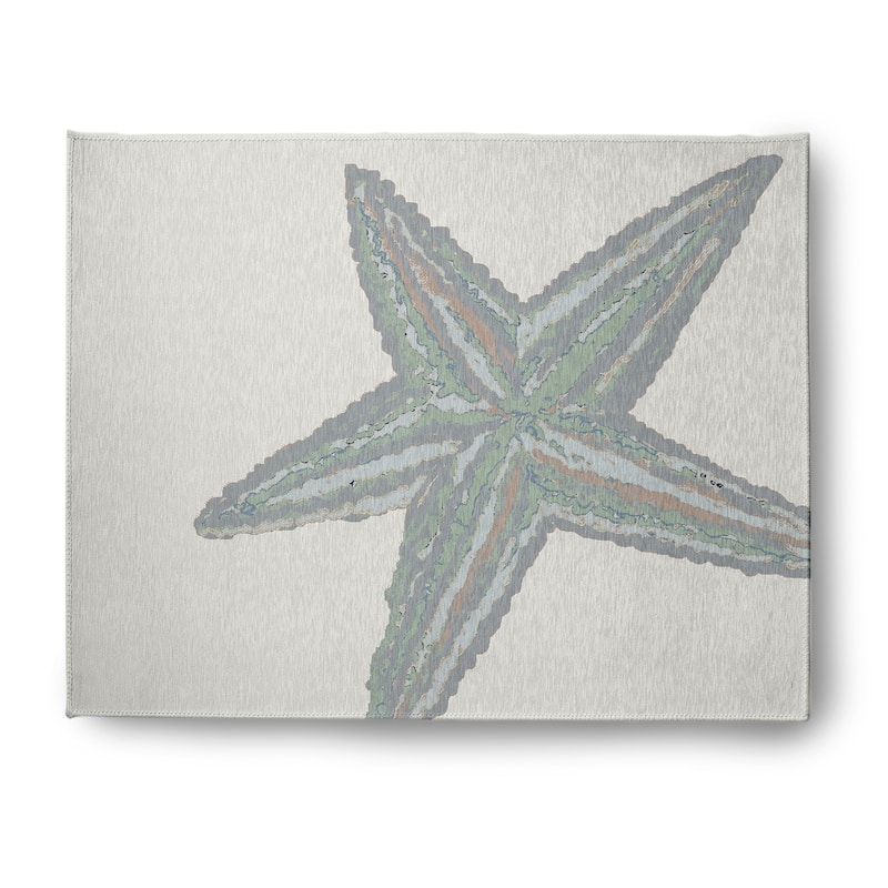 Large Starfish Nautical Indoor/Outdoor Rug - Pretty Grey - 8' x 10'
