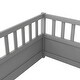 preview thumbnail 12 of 13, Grey Twin Size Pine Floor Bed with High Security Barrier & Door