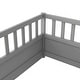 preview thumbnail 12 of 29, Twin Floor Bed Frame with Guardrails and Entryway Door Wooden Montessori Style Play