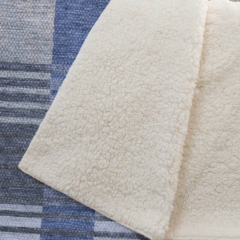 Premium Machine Washable Contemporary Sherpa Throw Blanket