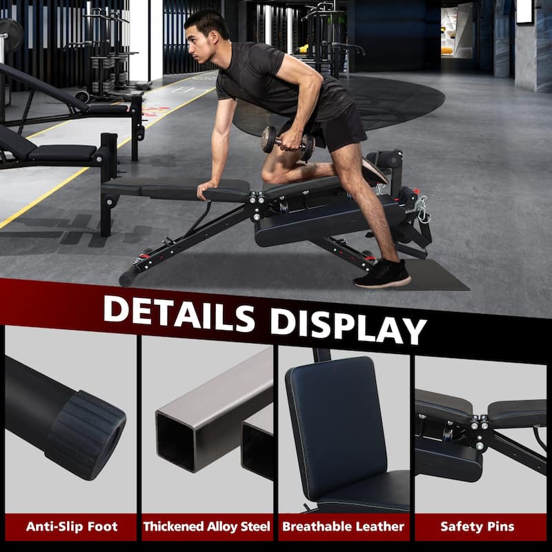 Multifunctional Adjustable Folding Weight Bench Home Gym Exercise Bench Flat Bench Deadlift Board Bench Press Chair