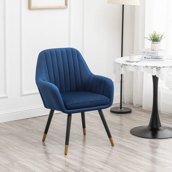 slide 2 of 22, Roundhill Furniture Tuchico Contemporary Velvet Upholstered Accent Chair Blue