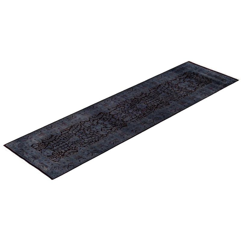 Overdyed One-of-a-Kind Hand-Knotted Area Rug - Gray - 2' 6" x 9' 3"