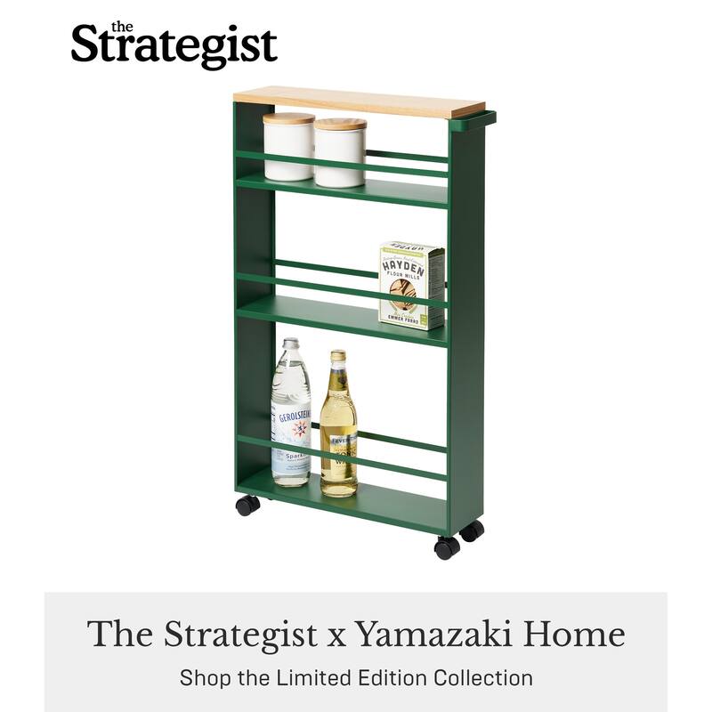 Yamazaki Home Slim Storage Cart, Steel, Holds 26.4 lbs, Minimal Assembly - L 18.7 x W 5.12 x H 31.69 inches