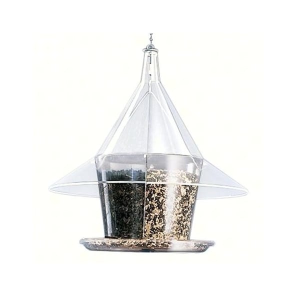 17" Clear Circular Full-View Patio Mandarin Sky Cafe Bird Feeder with Dividers - N/A