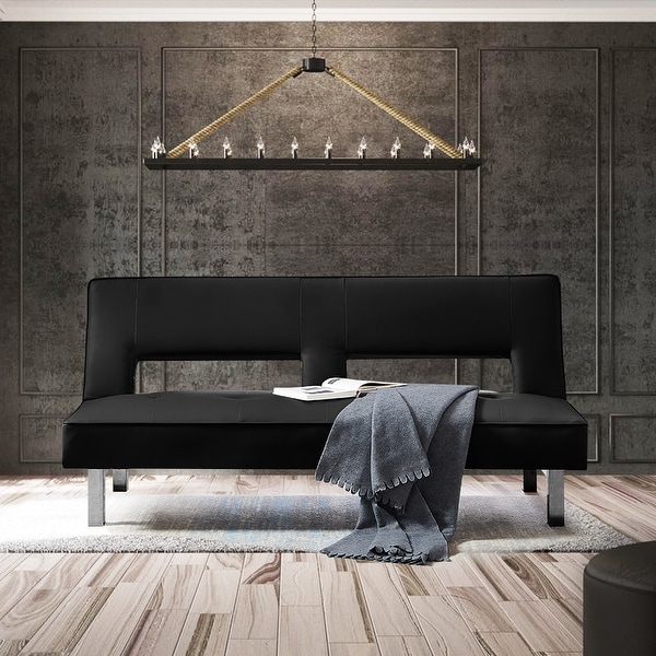 TiramisuBest Convertible Sleeper Sofa Black PU. Opens flyout.