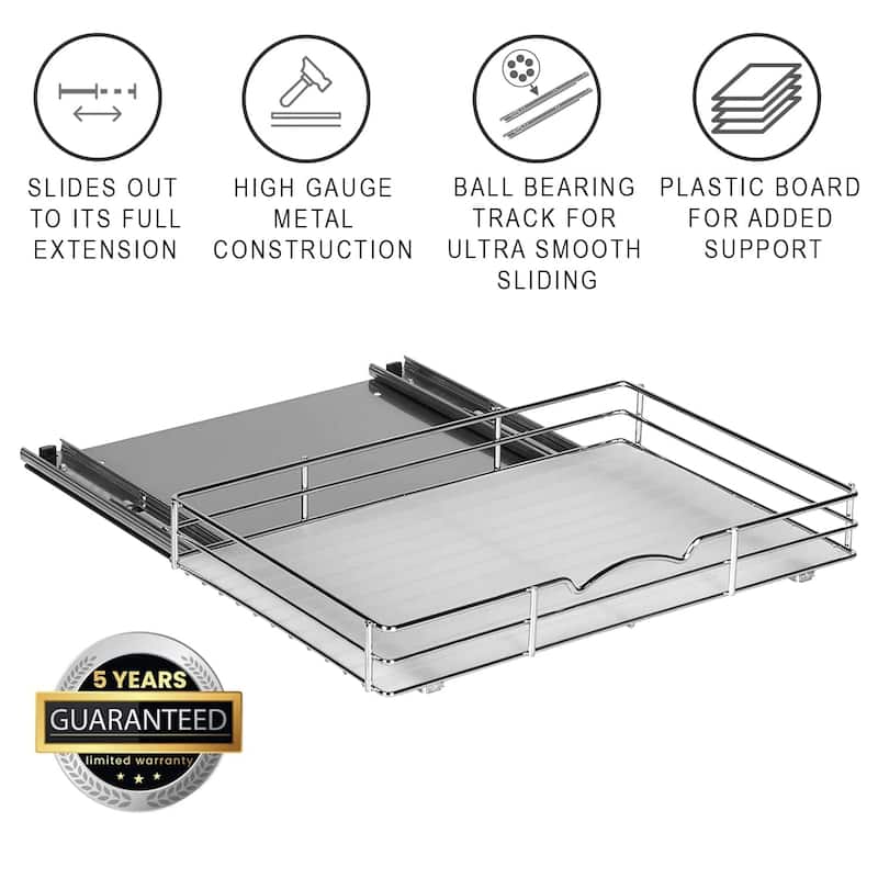 Hold N' Storage - Pull Out Cabinet Organizer for Spices, Cans - Heavy Duty with Lifetime Limited Warranty