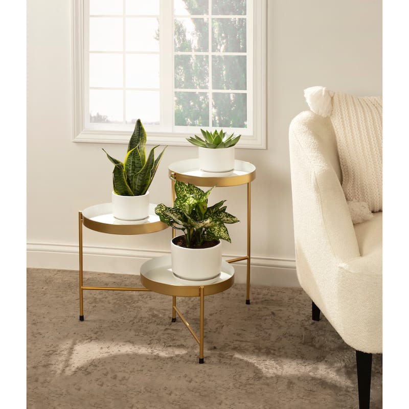 Kate and Laurel Finn Tiered Metal Plant Stand - 13x13x22