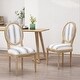 preview thumbnail 43 of 64, Phinnaeus French Country Fabric Dining Chairs (Set of 2) by Christopher Knight Home Dark Blue Stripes + Light Beige + Natural