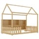 preview thumbnail 27 of 29, Twin Size House Bed with LED Light and Storage Bookshelf