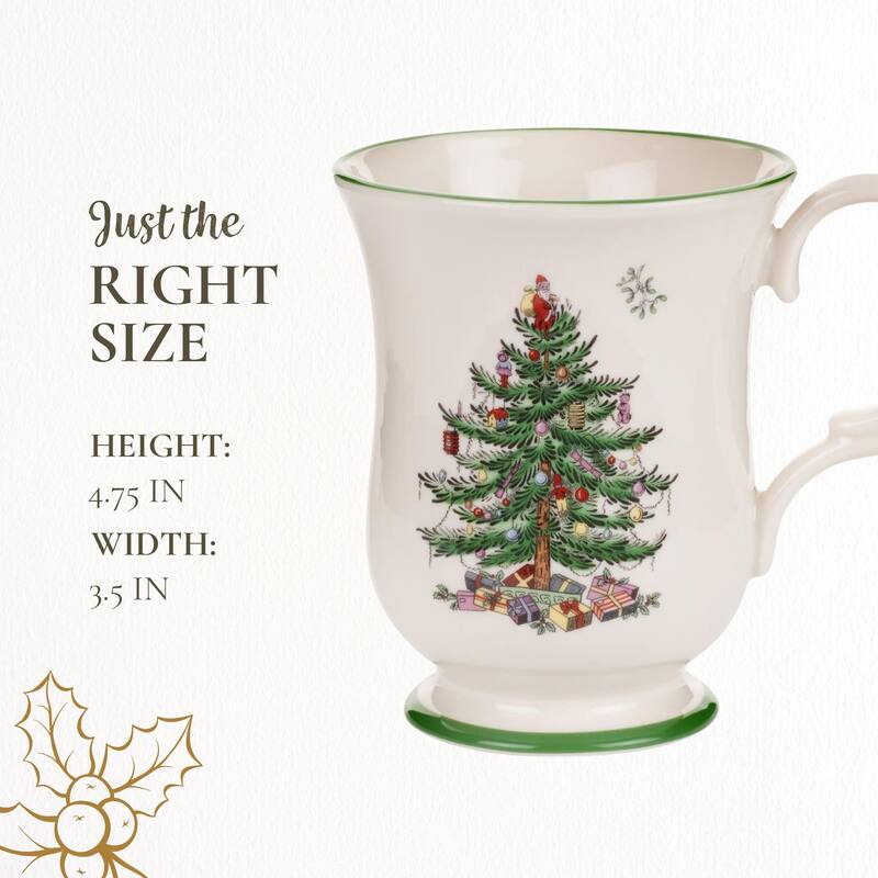 Spode Christmas Tree Romantic Shape Footed Mug