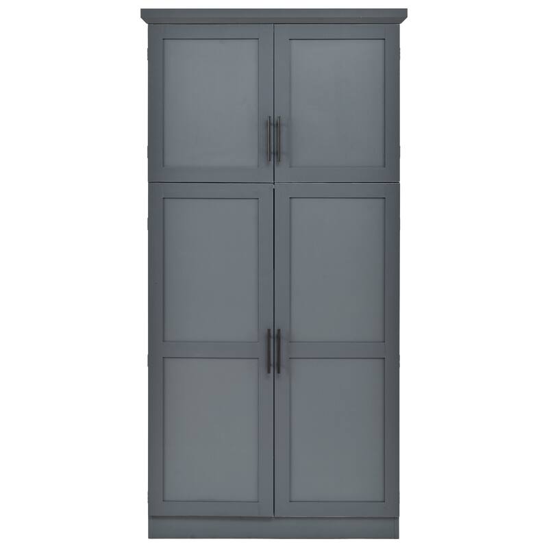 70.9 inch Freestanding Kitchen Cabinet, Tall Storage Cabinet with 4 Doors, 2 Door Shelves, 8 Pull-out Trays and Adjustable Shelf