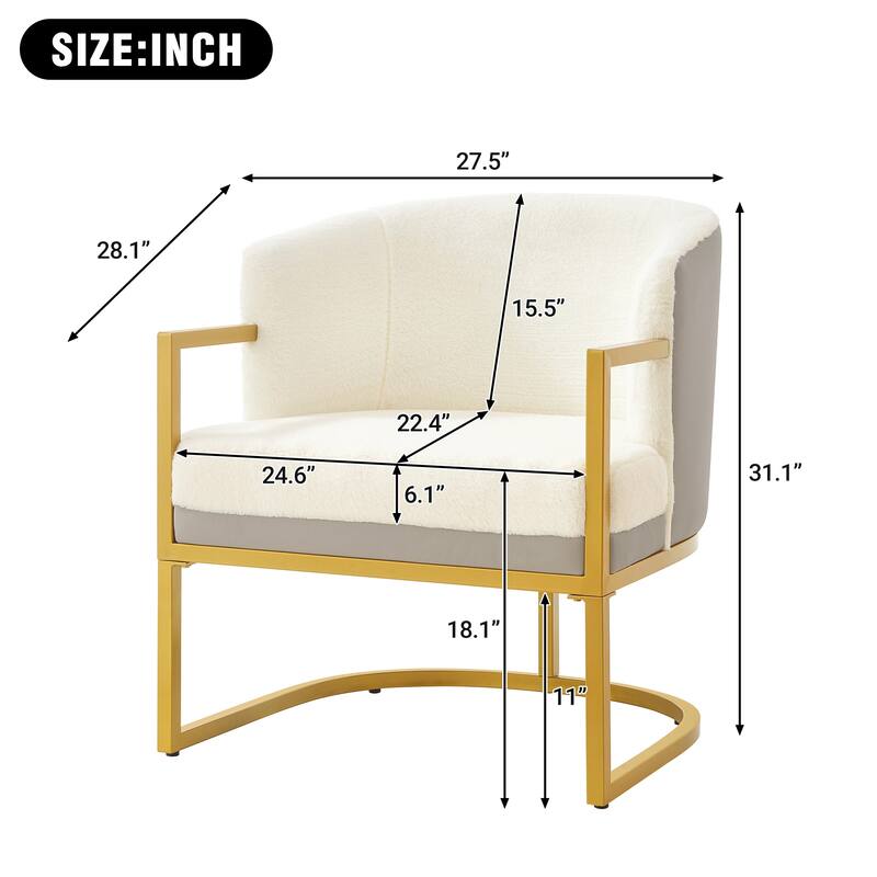 Christopher Knight Home - Modern Upholstered Accent Chair with Gold Metal Frame