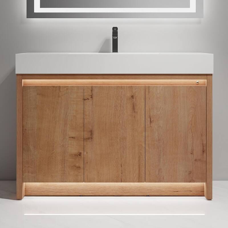 Blossom 48" All Wood Freestanding Bathroom Vanity with Acrylic Sink