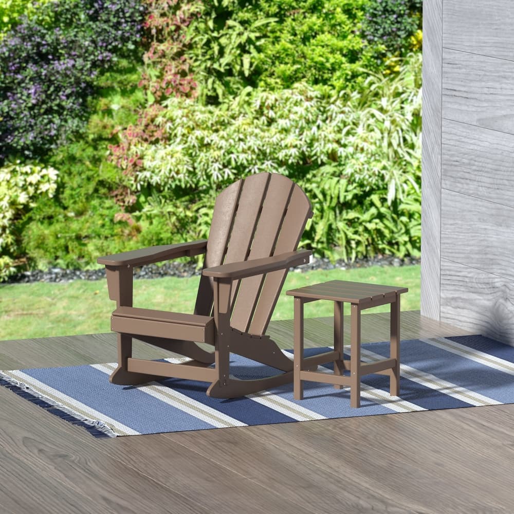 Laguna Hdpe All Weather Outdoor Patio Rocking Chair With Side Table (2-Piece Set)