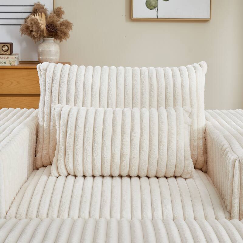 GDFStudio - Amelia Plush Corduroy Recliner Sofa with Removable Footrest for Relaxed Living Room Comfort