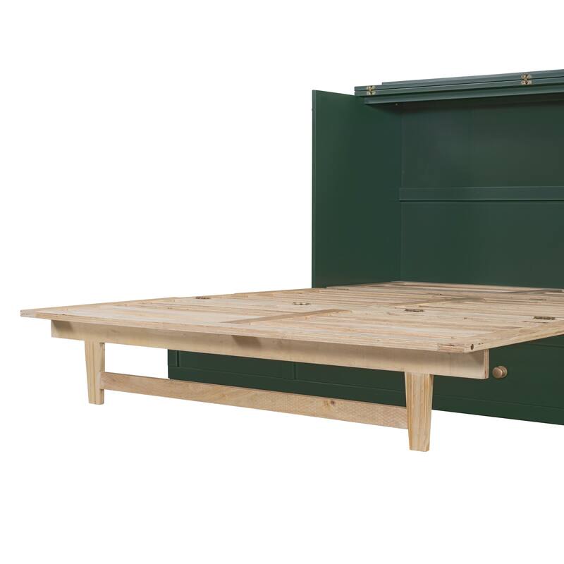 Queen Size Murphy Bed with Versatile Storage & Large Drawers