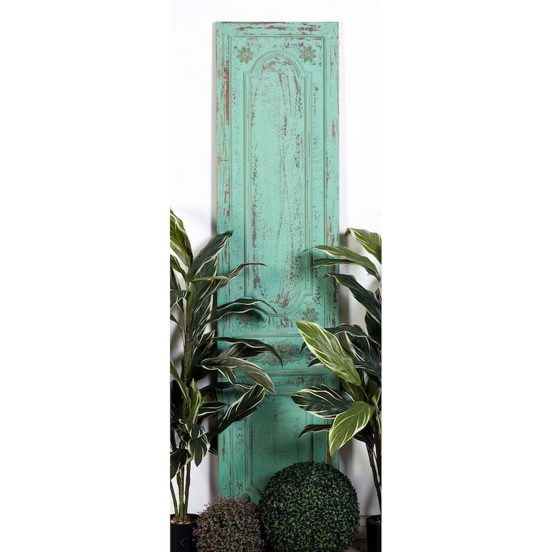 Wood Scroll Antique Door Wall Decor - Green - Roche River Decor