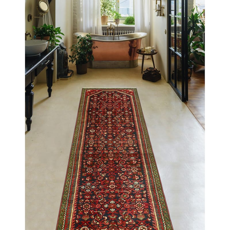 Fine Vintage Distressed Alice Navy/Red Runner - 2'7" x 10'11"