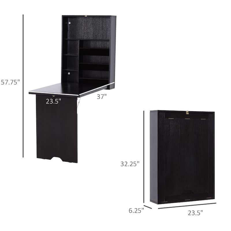 Wall Mounted Multi-Function Floating Fold Out Convertible Desk