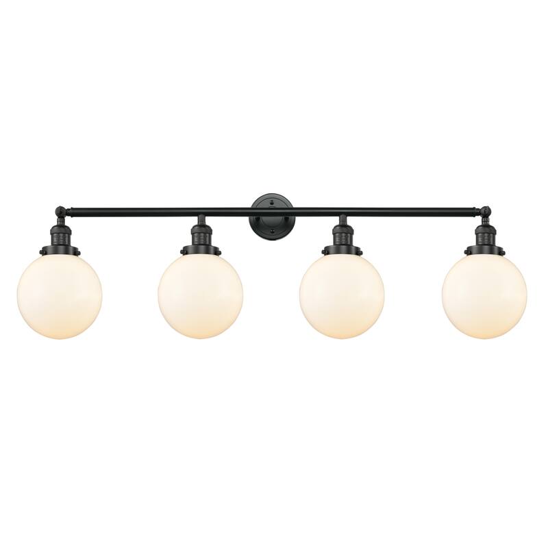 Innovations Lighting Beacon 4 Light 44" Wide Bathroom Vanity Light - Matte Black / Matte White Cased