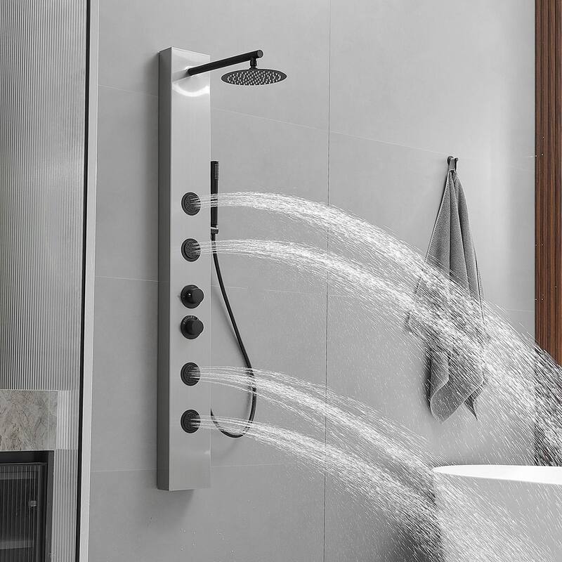 WIZ Rainfall Shower Tower Shower Panel System with Hand Shower